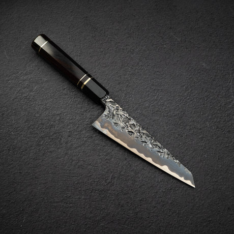 間中刃物鍛錬所 x Xinguo ATS34 骨スキ 槌目鏡面霞仕上げ 150mm 鞘付き
