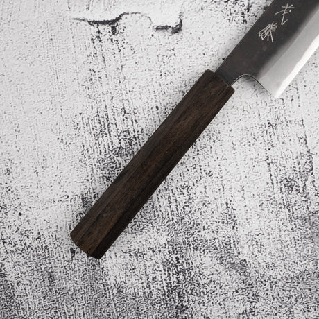 加茂藤刃物 安来鋼 黒打ち ペティナイフ 150mm エボニーハンドル