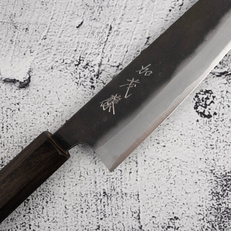 加茂藤刃物 安来鋼 黒打ち ペティナイフ 150mm エボニーハンドル