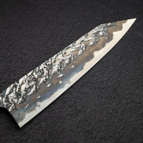 間中刃物鍛錬所 x Xinguo ATS34 切付牛刀 槌目鏡面霞仕上げ 210mm 鞘付き