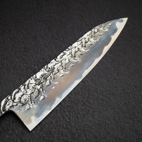 間中刃物鍛錬所 x Xinguo ATS34 牛刀 槌目鏡面霞仕上げ 240mm 鞘付き