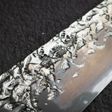 間中刃物鍛錬所 x Xinguo ATS34 牛刀 槌目鏡面霞仕上げ 240mm 鞘付き