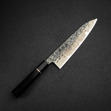 間中刃物鍛錬所 x Xinguo ATS34 牛刀 槌目鏡面霞仕上げ 210mm 鞘付き