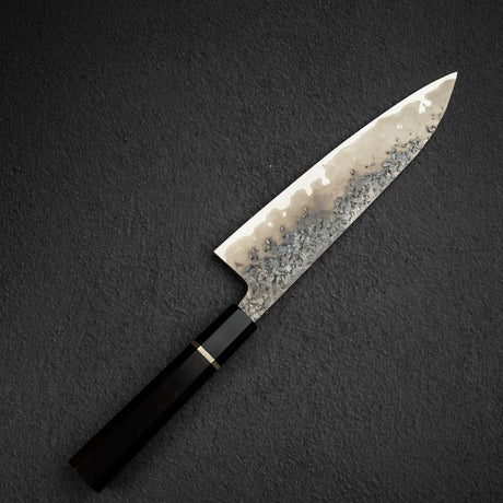 間中刃物鍛錬所 x Xinguo ATS34 牛刀 槌目鏡面霞仕上げ 210mm 鞘付き