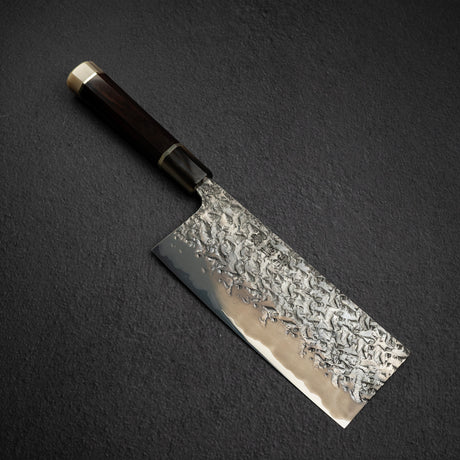 間中刃物鍛錬所 x Xinguo ATS34 中華 槌目鏡面霞仕上げ 180mm 鞘付き