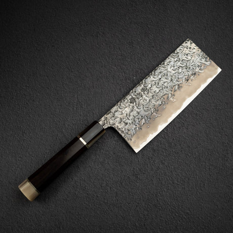 間中刃物鍛錬所 x Xinguo ATS34 中華 槌目鏡面霞仕上げ 180mm 鞘付き