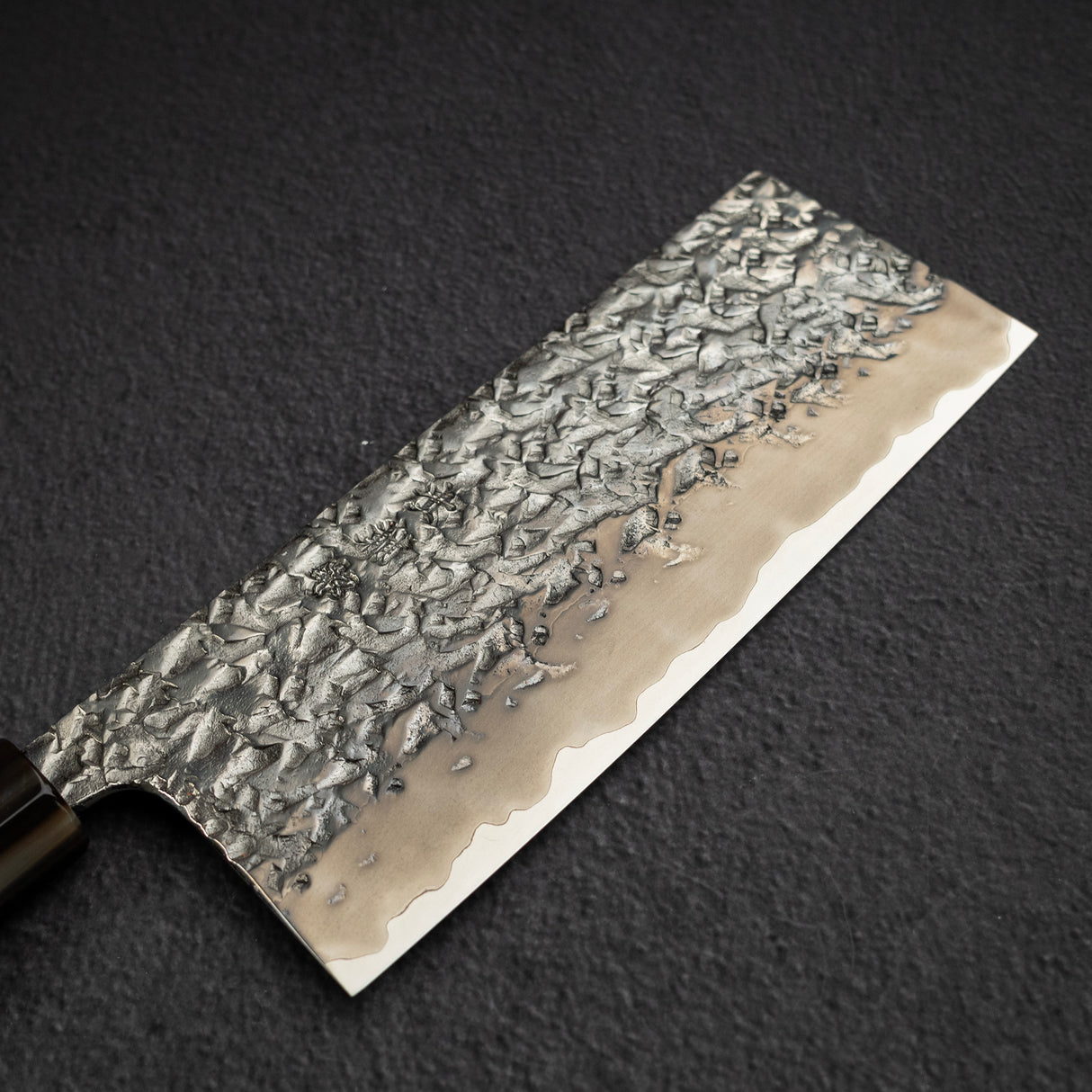 間中刃物鍛錬所 x Xinguo ATS34 中華 槌目鏡面霞仕上げ 180mm 鞘付き