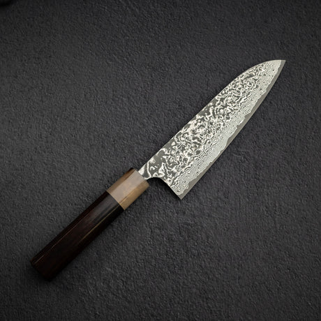 佐治打刃物 SG2 ブラックダマスカス 三徳 180mm ウェンジ鞘付き