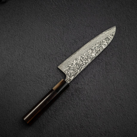 佐治打刃物 SG2 ブラックダマスカス 三徳 180mm ウェンジ鞘付き