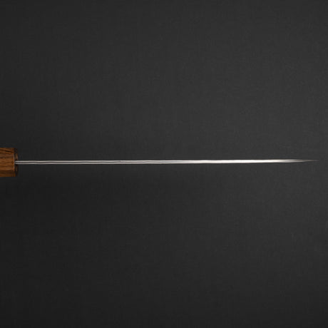 二唐刃物鍛造所 青紙スーパー 牛刀 210mm 黒打ち 槌目 チャカテ