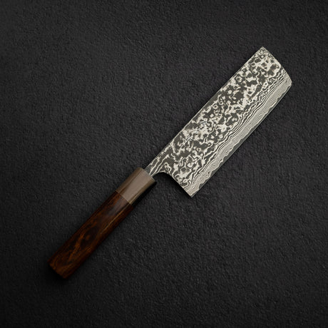 佐治打刃物 SG2 ブラックダマスカス 菜切 180mm ウェンジ鞘付き