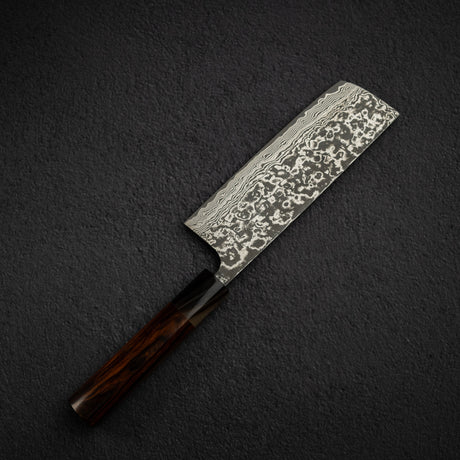 佐治打刃物 SG2 ブラックダマスカス 菜切 180mm ウェンジ鞘付き