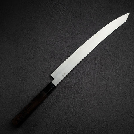 初心 x Shimizu 銀三鋼 ダマスカス 切付大反り柳刃 330mm