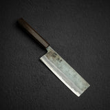 本久一刃物 黒鷺 AS 黒打ち 菜切 165mm 初心 ブラックチャカテ