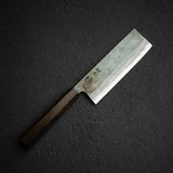 本久一刃物 黒鷺 AS 黒打ち 菜切 165mm 初心 ブラックチャカテ