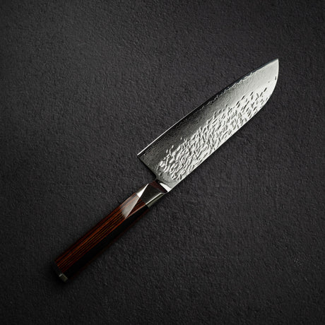 大野ナイフ製作所 涼風 SG2 槌目ダマスカス 三徳 180mm