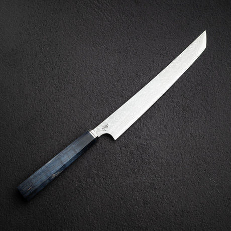 初心 x 弥氏 良寛 青二鋼 ダマスカス 先丸柳刃 270mm