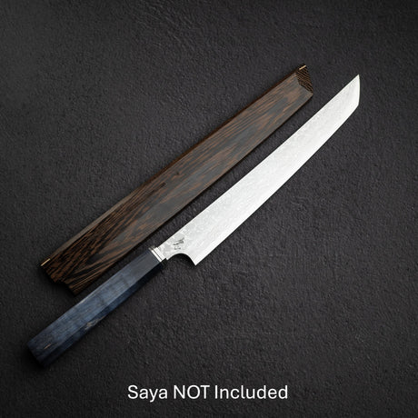 初心 x 弥氏 良寛 青二鋼 ダマスカス 先丸柳刃 270mm
