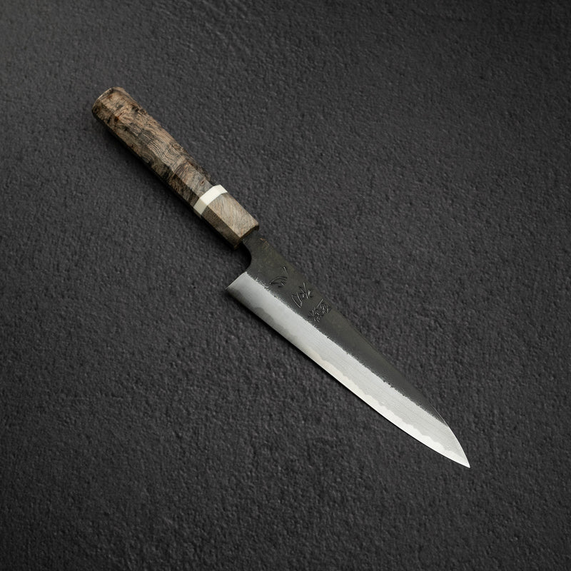 初心 蜃気楼 青紙スーパー 黒打ち ダマスカス ペティナイフ 150mm