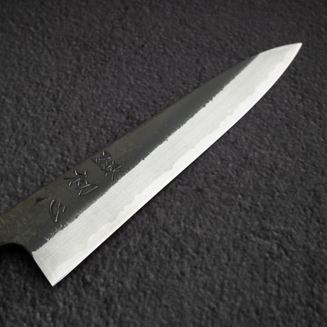 初心 蜃気楼 青紙スーパー 黒打ち ダマスカス ペティナイフ 150mm