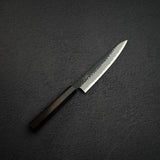 柴田 崇行 青紙スーパー 黒打ち 槌目 ペティナイフ 150mm