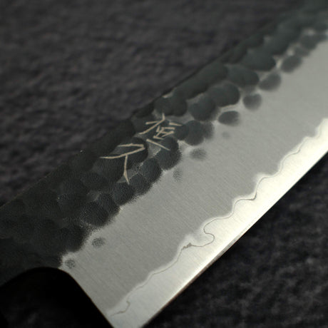 柴田 崇行 青紙スーパー 黒打ち 槌目 ペティナイフ 150mm