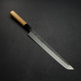 初心 x 明神利器制作所 白鷺 青二鋼 黒打ち 先丸柳刃 270mm