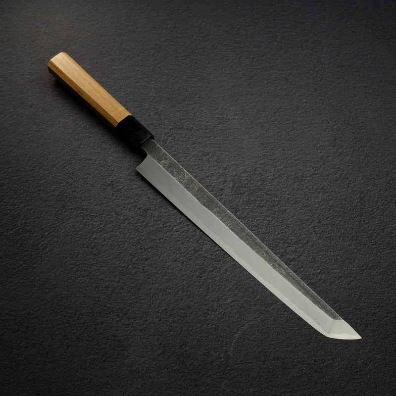 初心 x 明神利器制作所 白鷺 青二鋼 黒打ち 先丸柳刃 270mm