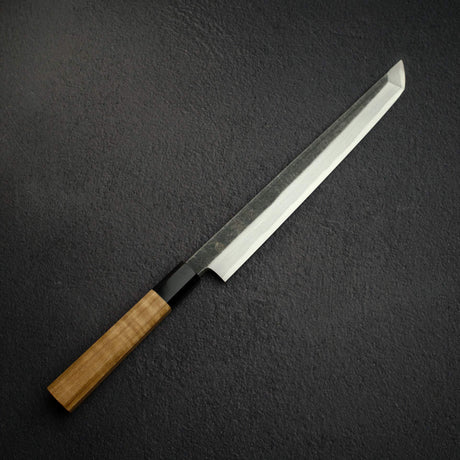 初心 x 明神利器制作所 白鷺 青二鋼 黒打ち 先丸柳刃 270mm