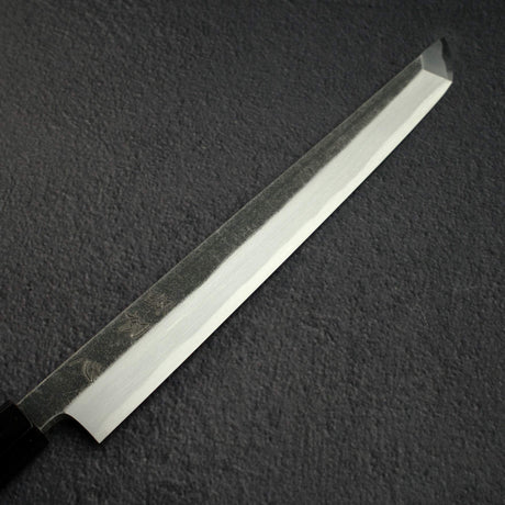 初心 x 明神利器制作所 白鷺 青二鋼 黒打ち 先丸柳刃 270mm