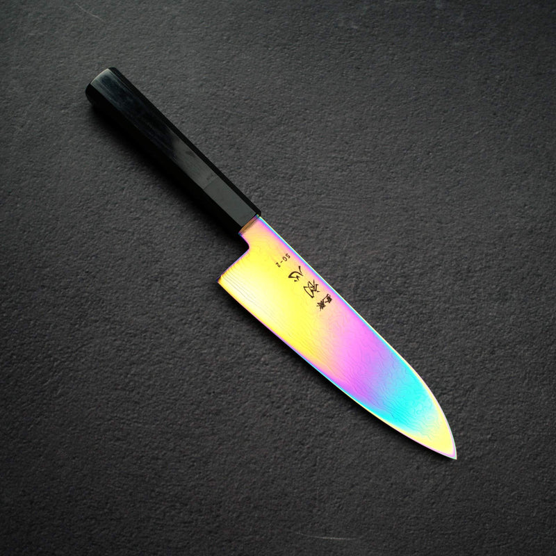 初心 流氷 SG2 ダマスカス レインボー 三徳 180mm