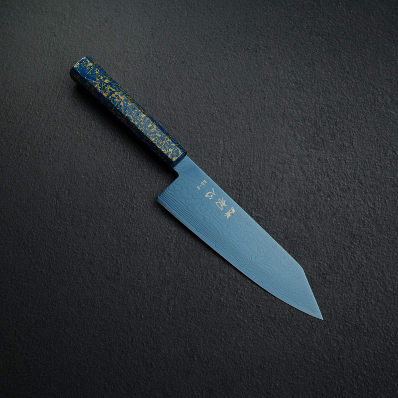 初心 流氷 SG2 ダマスカス ブルー 文化 180mm 漆ハンドル