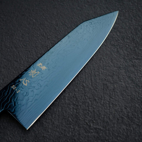 初心 流氷 SG2 ダマスカス ブルー 文化 180mm 漆ハンドル