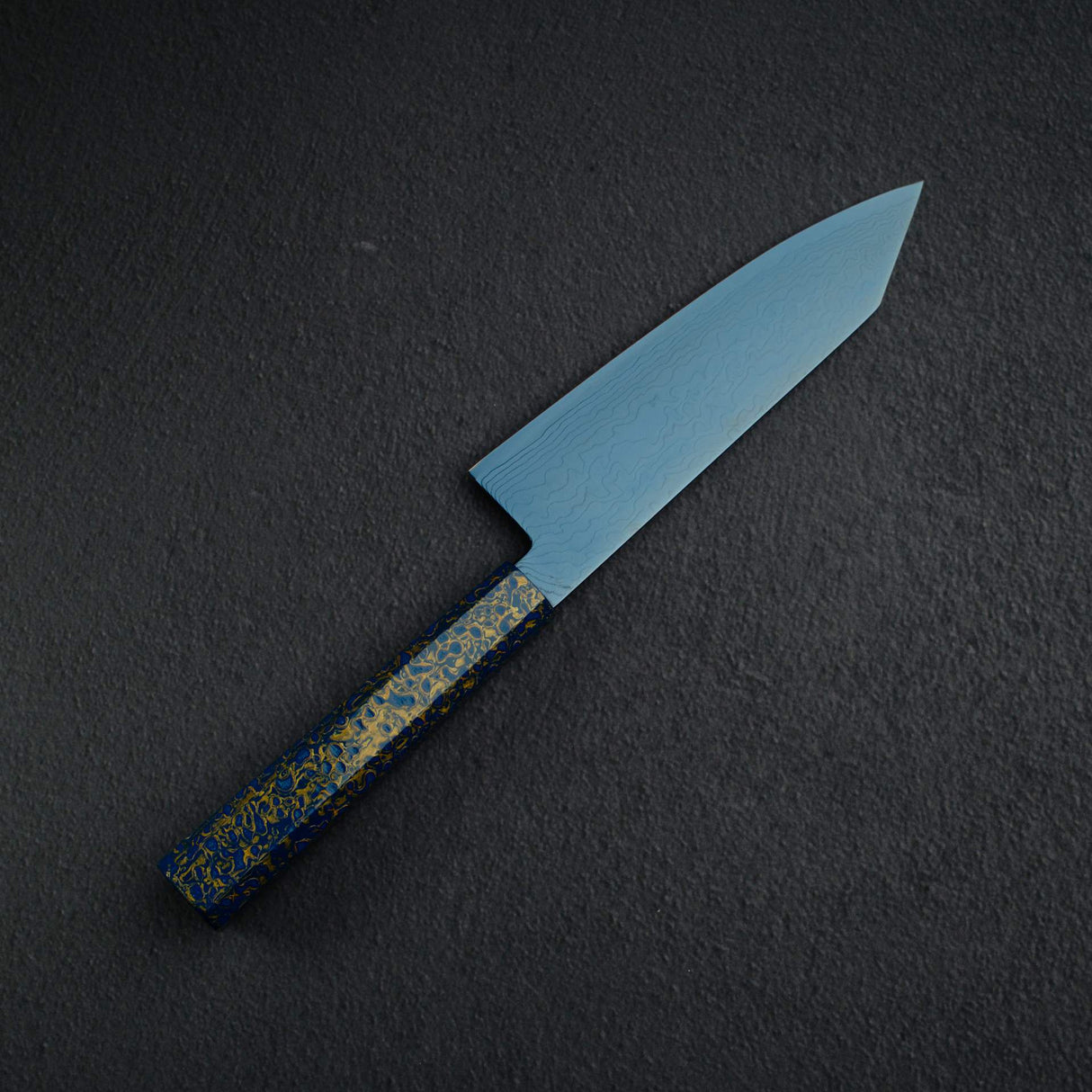 初心 流氷 SG2 ダマスカス ブルー 文化 180mm 漆ハンドル