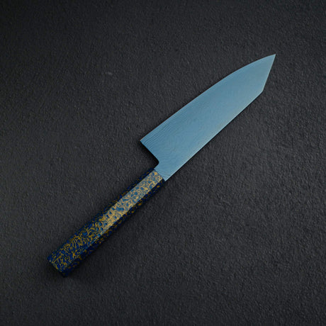 初心 流氷 SG2 ダマスカス ブルー 文化 180mm 漆ハンドル