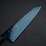 初心 流氷 SG2 ダマスカス ブルー 切付牛刀 210mm 漆ハンドル
