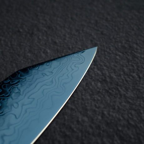 初心 流氷 SG2 ダマスカス ブルー 切付牛刀 210mm 漆ハンドル