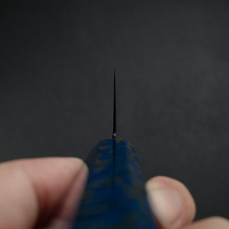 初心 流氷 SG2 ダマスカス ブルー 切付牛刀 210mm 漆ハンドル