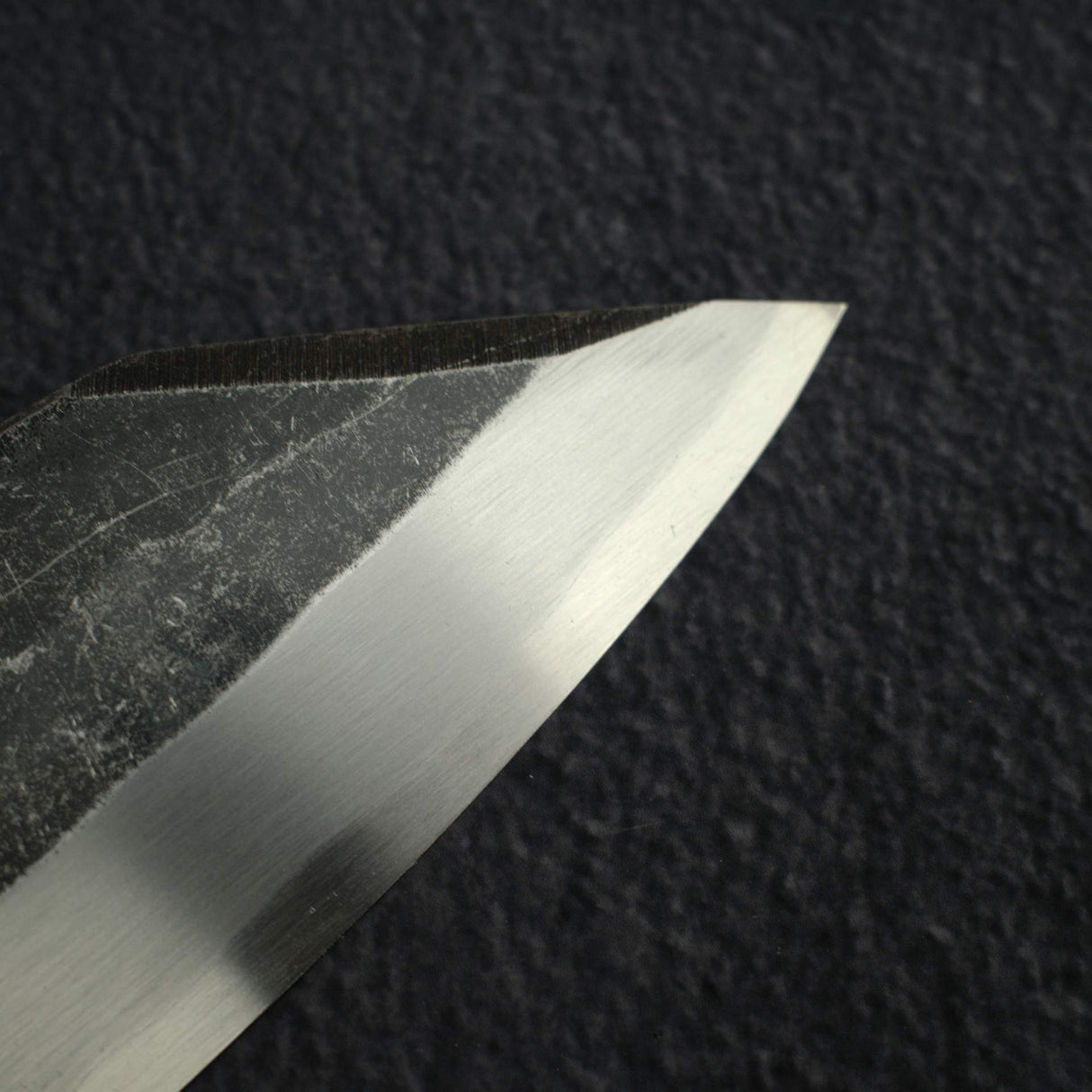 明神利器制作所 x 初心 白鷺 青二鋼 黒打ち 切付出刃 180mm