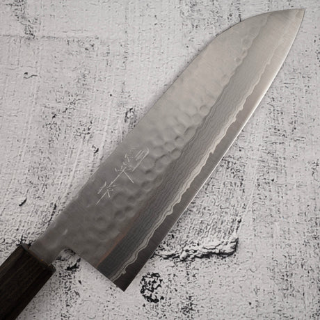 増谷打刃物 黒龍 V金10号 ダマスカス 槌目 三徳 170mm
