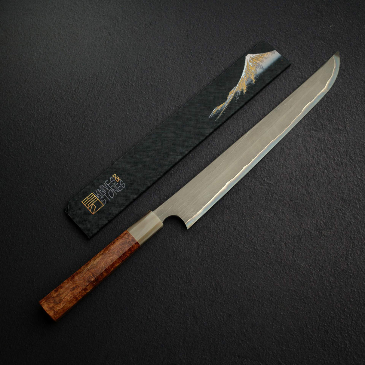 二唐刃物鍛造所 青二鋼 錬鉄 先丸蛸引き 300mm