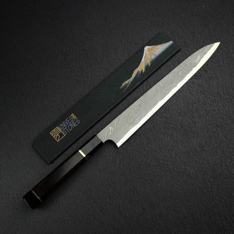 二唐刃物鍛造所 暗門 青二鋼 捻り棒ダマスカス 柳刃 270mm