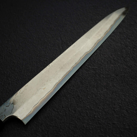 二唐刃物鍛造所 暗門 青二鋼 磨き捻り棒ダマスカス 柳刃 270mm