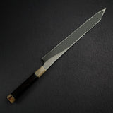二唐刃物鍛造所 暗門 青二鋼 黒染めダマスカス 切付柳刃 330mm