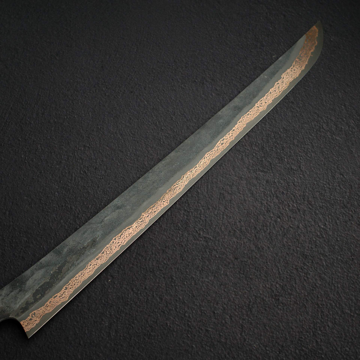 初心 x 二唐刃物鍛造所 悦び SLD鋼 銅ダマスカス 筋引 450mm