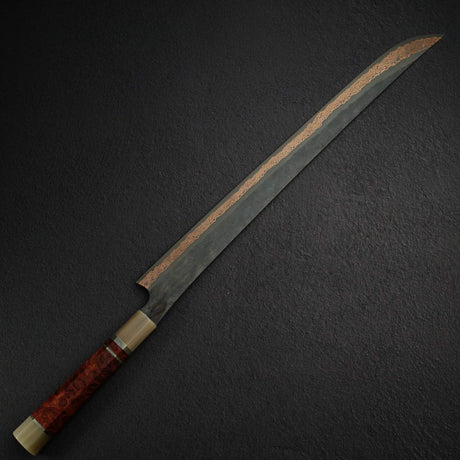 初心 x 二唐刃物鍛造所 悦び SLD鋼 銅ダマスカス 筋引 450mm