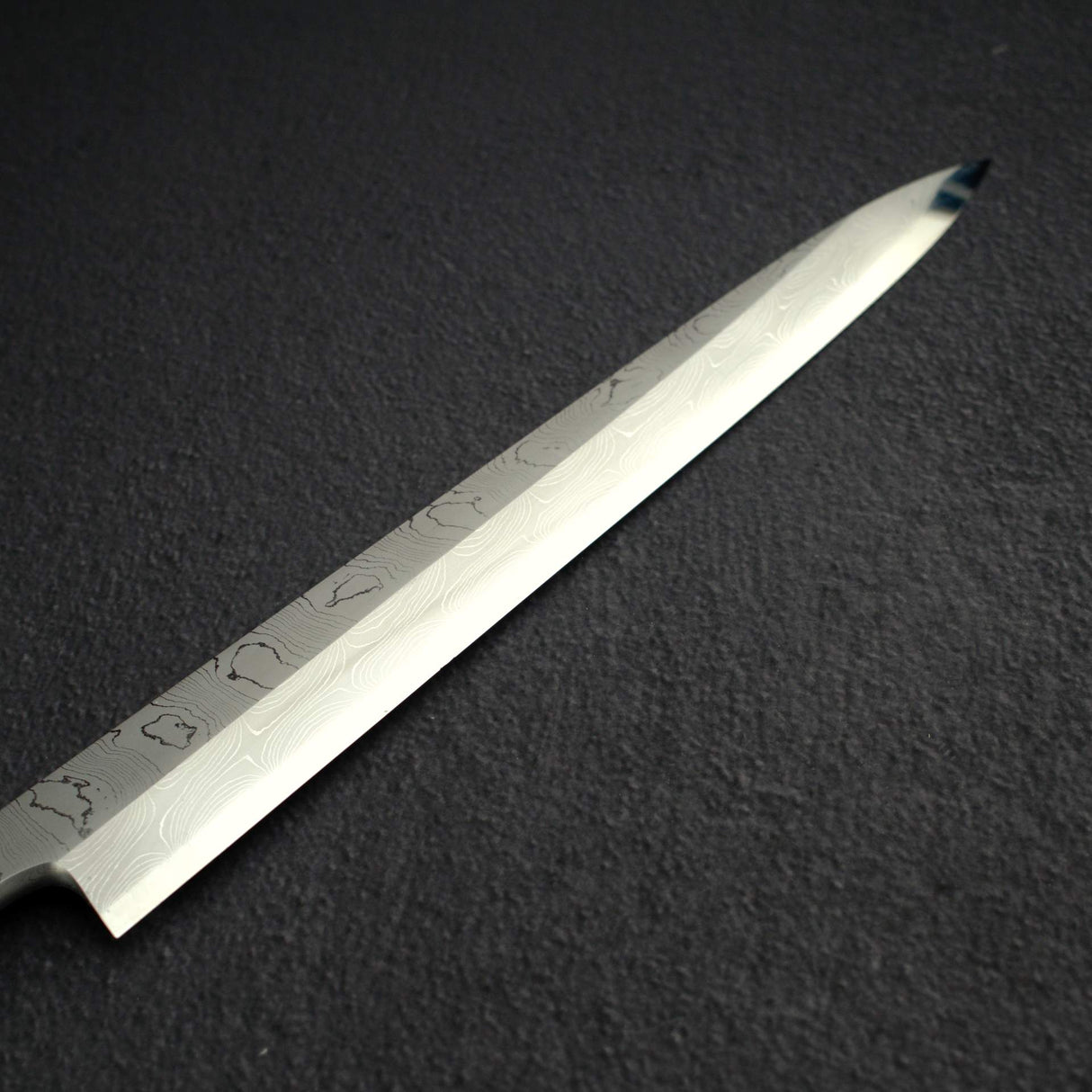 二唐刃物鍛造所 白二鋼 ダマスカス 柳刃 270mm 鞘付き