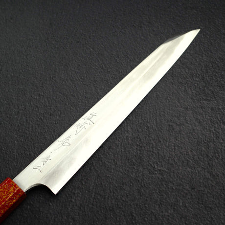 眞崎 直樹 青二鋼 磨き 切付柳刃 240mm 漆柄 ガード付き