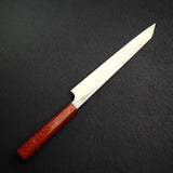 眞崎 直樹 青二鋼 磨き 切付柳刃 240mm 漆柄 ガード付き