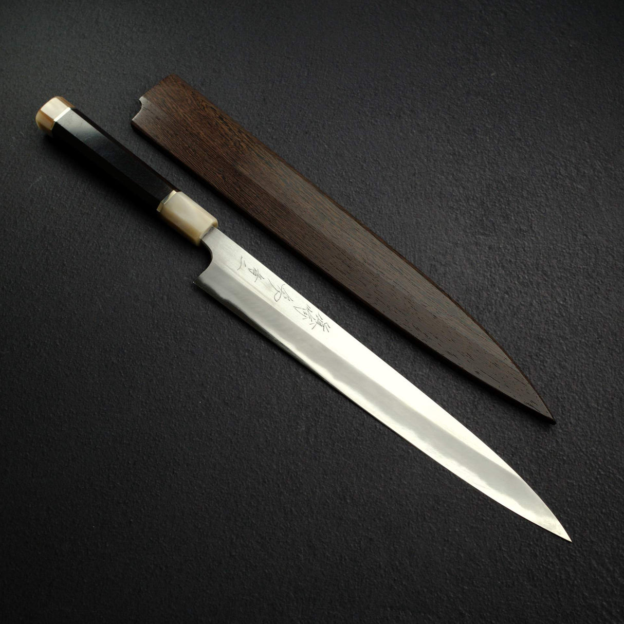 眞崎 直樹 青二鋼 磨き 柳刃 300mm 鞘付き